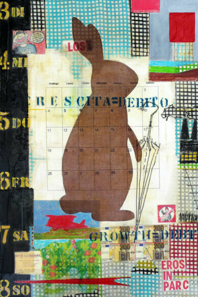 Lost, 100 x 140 cm, 2014, Öl und gemischte Technik auf Leinwand
