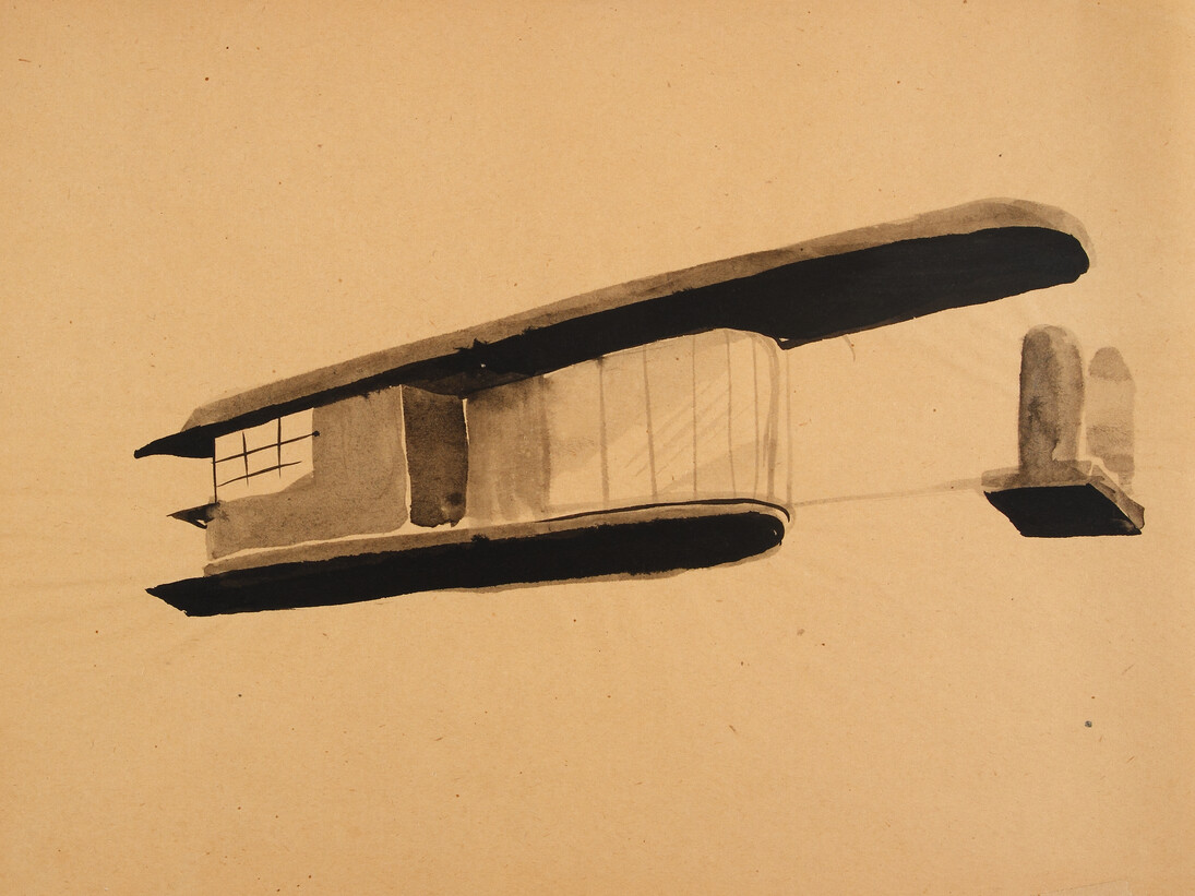 Knud Lonberg-Holm. Gas Station Design, ca. 1925, Ink on paper, 8 1/2 x 11 1/8 inches (21.6 x 28.3 cm)