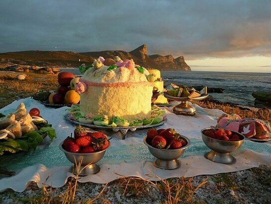 Dana Sherwood, Picnic at Cape Point (Invitation), 2012, Digital C-Print, 16 x 20 in