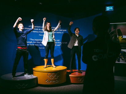 Exposition permanente du Musée Olympique, vue de l’exposition. Avec l’aimable autorisation du Musée Olympique