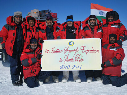 Thamban Meloth during the first Indian scientific expedition to the South Pole, Antarctica