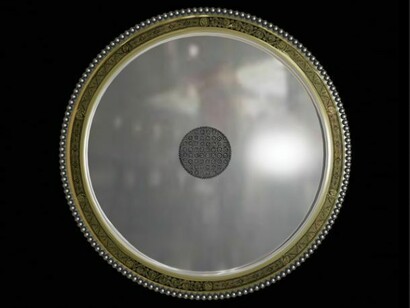 A fragment of the edge of the Traprain Law dish, and the digital recreation of the Traprain Law dish, also on display in Creative Spirit: Revealing Early Medieval Scotland