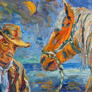Liam O’Neill, The Harvest Moon, Oil on Canvas, 24 x 36 inches