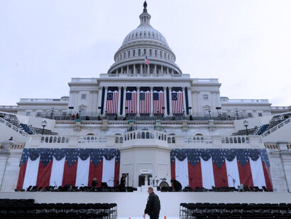 Preparativos para la ceremonia de investidura de Joe Biden en el Capitolio