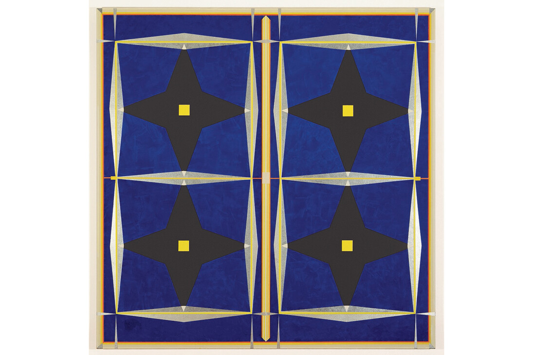 Mary Judge, Night Stars, 2014, flashe, graphite, and white charcoal pencil line on linen mounted on
board, 46 x 46 inches