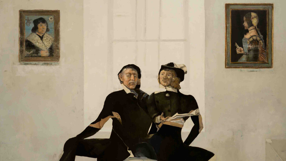 “On the X Chair,” Patrick Pietropoli, Oil on canvas, 64” x 78” (162.5 x 198cm)
