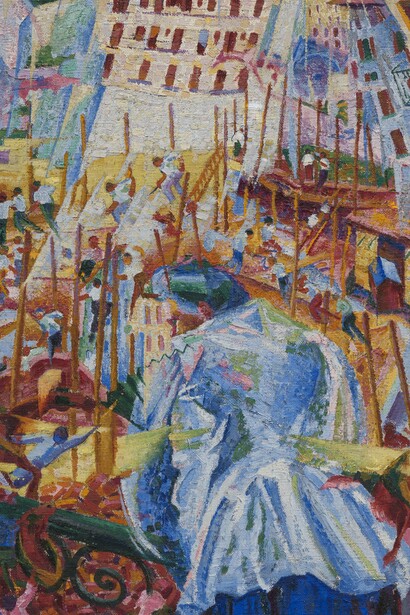 "La calle entra a la casa", óleo sobre lienzo, Umberto Boccioni, 1911