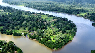 Vista aérea de la punta de La Trinidad, donde se libró la batalla en la que sobresalió Nicolás Aguilar Murillo. Foto: Elvin Hernández