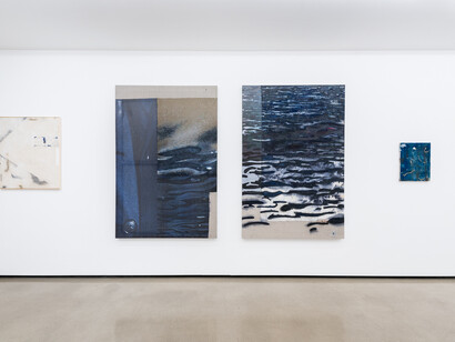 Kristian Touborg, Strange Attraction (Water Crop 2', Graphite, Crayon, Oil, Pastel, Dust, Pigment, Ink And Spray On Canvas, 180x120cm (2016)