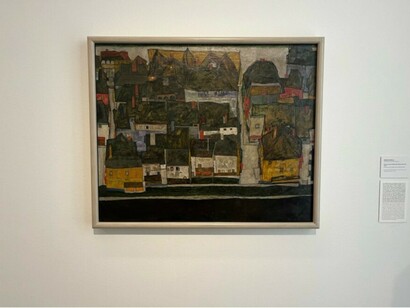 Egon Schiele, The Small Town III, 1913. Oil, Soft Pencil on Canvas. Leopold Museum, Vienna