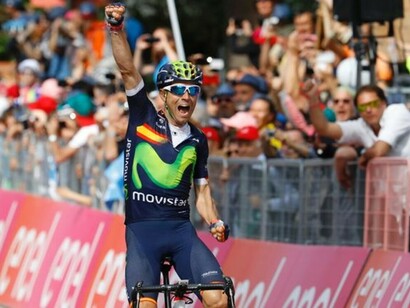 Alejandro Valverde consigue la victoria de etapa en Andalo