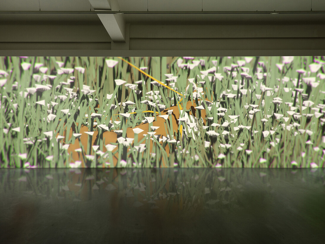 Ian Cheng, Emissary Forks at Perfection, 2015, Live simulation, infinite duration, Dimensions variable, Edition of 7 plus 3 artist’s proofs, Courtesy of the artist and Pilar Corrias Gallery. Photo: Damian Griffiths