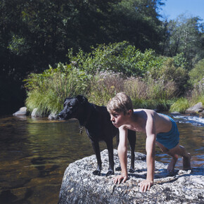 Dog and boy by Laurence Cartwright, 2013 © Laurence Cartwright