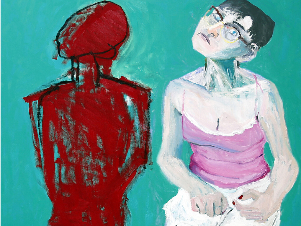 Lucy Jones, How did you get on this canvas (detail), 2013, Oil on canvas, 180 x 120 cm, 71 x 47 1/4 in, Image courtesy of Flowers Gallery, London and New York