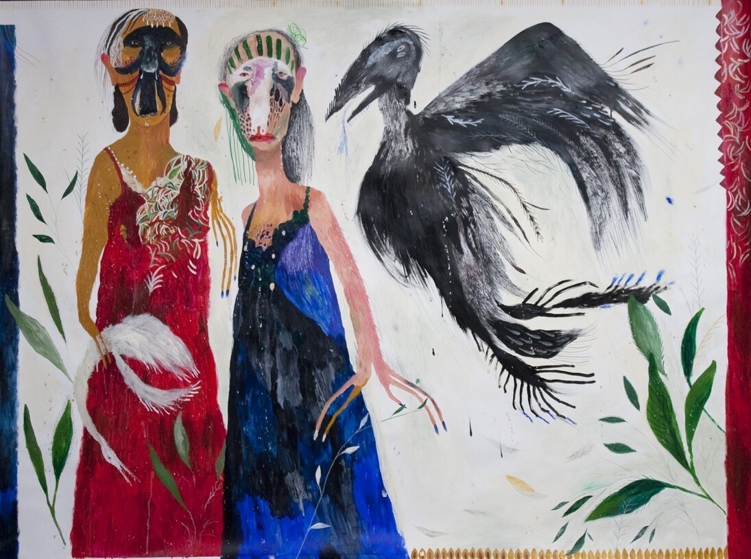 Silvia Mei, Il giorno dei liquidi, 2013, cm150x203, mista su carta