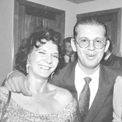 Carmen Santos junto a Juan Carlos Flores Zúñiga, 1990