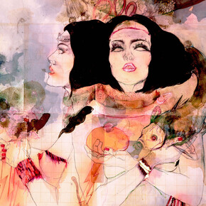 Elena Monzo, Abissi, 2016. Tecnica mista su tela, 150 x 100 cm. Courtesy of Gilda Contemporary Art