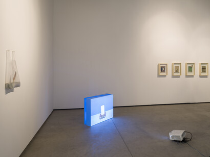 Exhibition view at Galpăo Fortes Vilaça, 2014, "Rodrigo Cass | Material Manifesto". Photo: Eduardo Ortega 