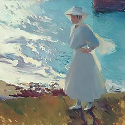 Joaquín Sorolla, María on the Beach at Biarritz (1906)