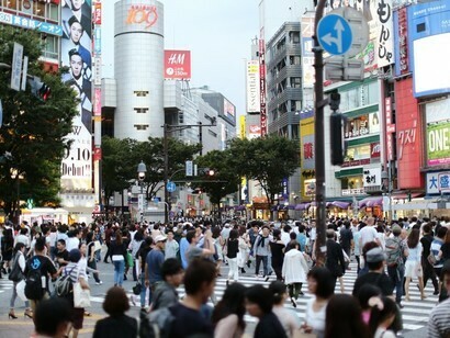 Une rue bondée à Tokyo
