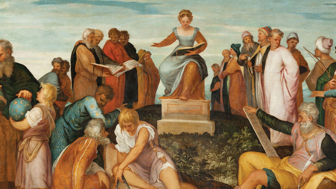 The Circle of False Education dalla Tabula Cebetis di Lambert Sustris, dopo il restauro.