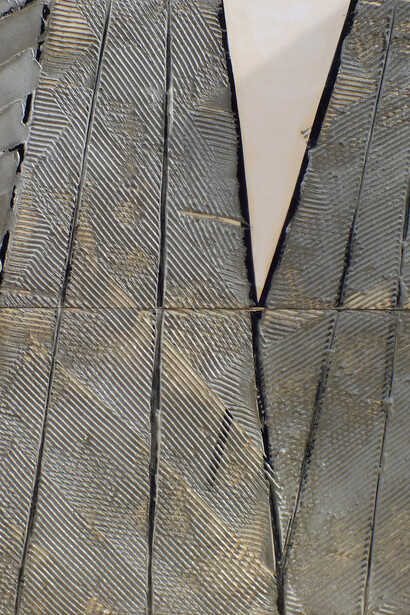 Studio per La caduta dei giganti, 2003, cement and plasticon celotex, 120 x 125 cm