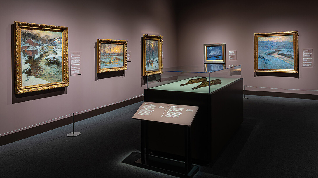 Divers artistes, Le fleuve des rêves. L’impressionnisme et le Saint-Laurent, vue de l’exposition. Avec l’aimable autorisation du Musée canadien de l’histoire