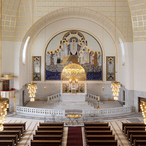 Otto Wagner Kirche am Steinhof, exhibition view. Courtesy of Musa Museum