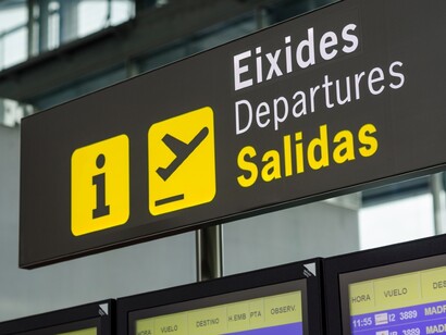 Zona de salidas del aeropuerto