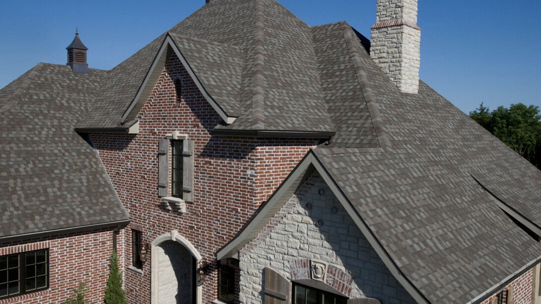 Asphalt shingles on a house roof