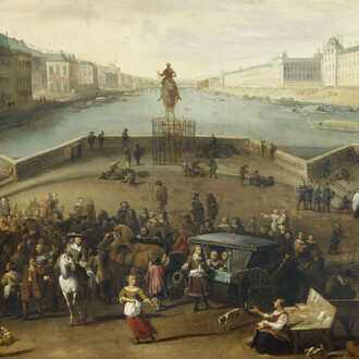 Hendrik Mommers, Vue de Paris et de la Seine depuis le Pont-Neuf (détail), vers 1665. Avec l'aimable autorisation du Musée Carnavalet