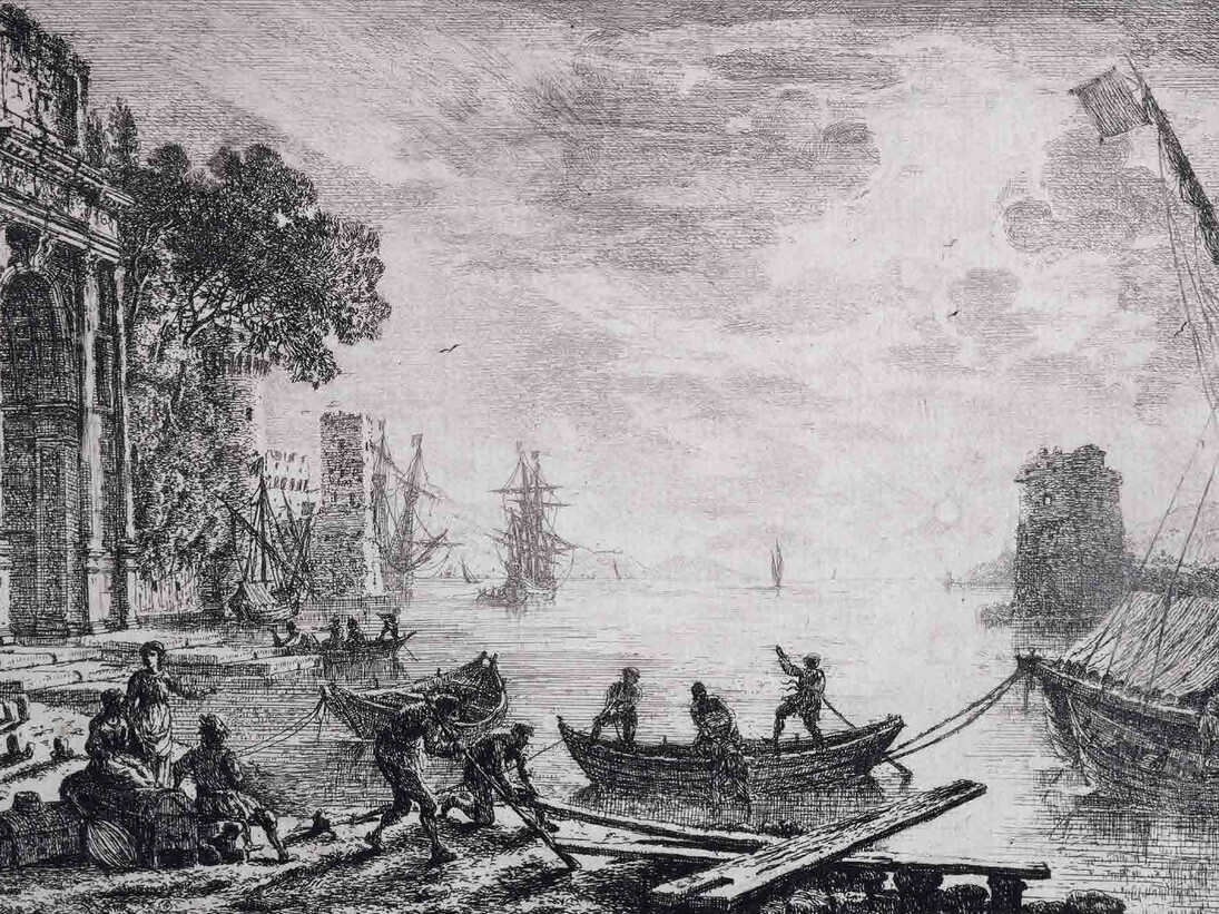 Claude Gellée dit Le Lorrain, Le soleil levant, 1634, Eau-forte, Musée des Beaux-Arts de la Ville de Paris, Petit Palais © Petit Palais / Roger-Viollet