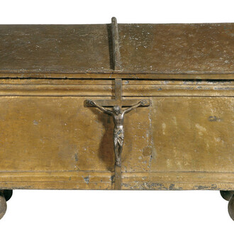 Manifattura veneziana (?) e fiorentina, (secoli XIII e XVI), Reliquiario della “Cappa” di san Francesco, XIII secolo e 1503 circa, Bronzo fuso e rinettato, Firenze, chiesa e convento di Ognissanti (attualmente esposto nel Cenacolo di Ognissanti)