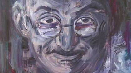 Retrato de Mahatma Gandhi, un símbolo indeleble de lucha por la paz
