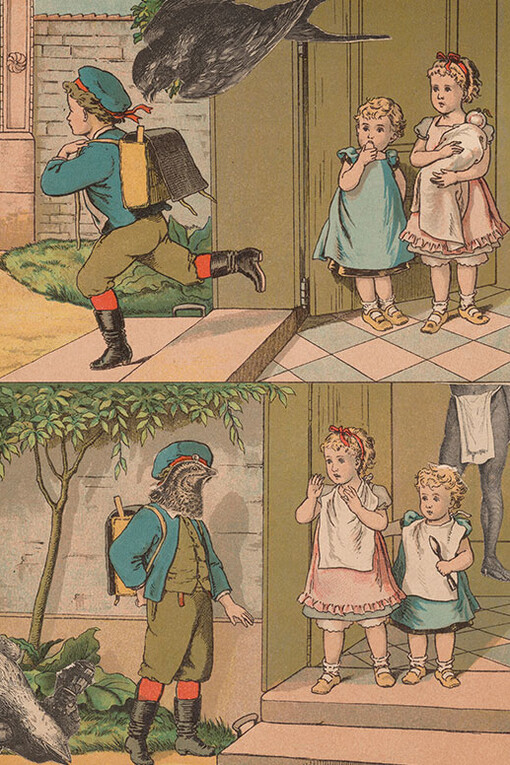 Late for school (detail). Courtesy of the Morgan Library & Museum