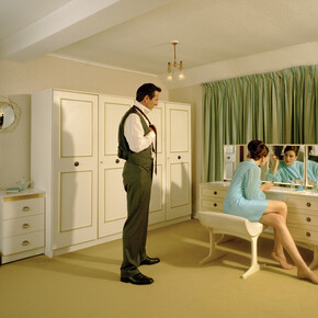 Lottie Davies, The Blue Bedroom, 2008, Edition of 10, C-Type Print behind UV Perspex, framed in Oak, 56 x 100 cm
