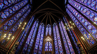 Vitrales en Sainte-Chapelle, París, Francia