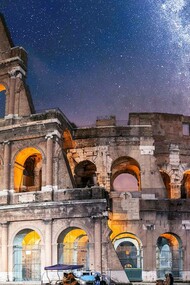 The Roman Colosseum at night