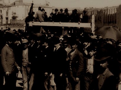 Primera manifestación en Roma por el 1 de mayo (finales de siglo XIX)