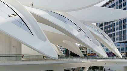 Close-up on United Arab Emirates Pavilion at Expo 2020 in Dubai