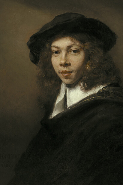 Rembrandt Harmensz. van Rijn, Dutch (1606-1669). Young Man in a Black Beret, 1666. Oil on canvas, 32 1/8 x 25 3/8 inches. Purchase: William Rockhill Nelson Trust, 31-75.