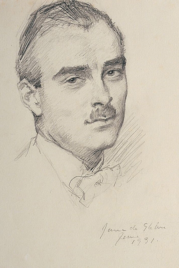Jane Emmet de Glehn, Portrait of Lauro De Bosis, 1931, pencil