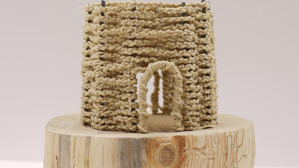 Edward Crumpton. Small Sculpture of a Rope Passage House for the Mariner's Way Project (close-up), March 2011