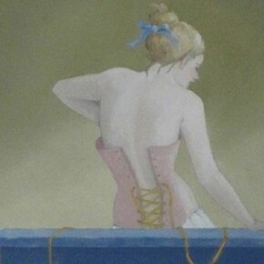 Joan Barber, "Blue Ledge," 2012, Oil on Canvas, 28 x 22 inches