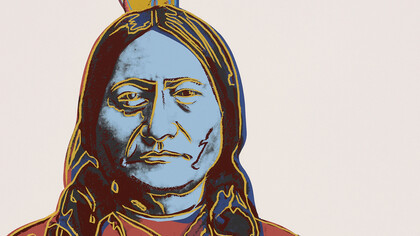 Andy Warhol (1928-1987), Sitting Bull, 1986. Screen print on paper. Rhode Island School of Design Museum Collection. ©The Andy Warhol Foundation for the Visual Arts, Inc. / Artists Rights Society (ARS), New York