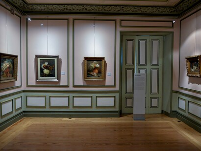 Quadros da exposição.Núcleo Museu Quinta de Santiago, CMM. Fotografia de Francisco Teixeira