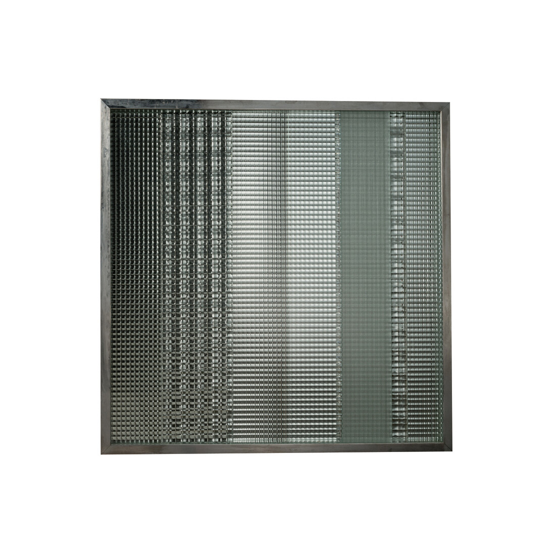 Nanda Vigo, Chronotopo, 1963, Aluminium and glass, 100 x 100 x 3 cm
