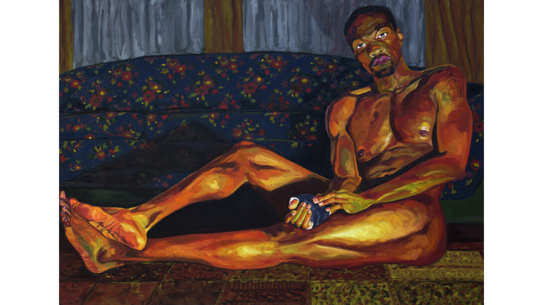 Jordan Casteel, Yahya, 2014. Oil on canvas; 52 x 72 in. The Collection of Jim and Julie Taylor. Image courtesy of Sargent's Daughters, New York © Jordan Casteel