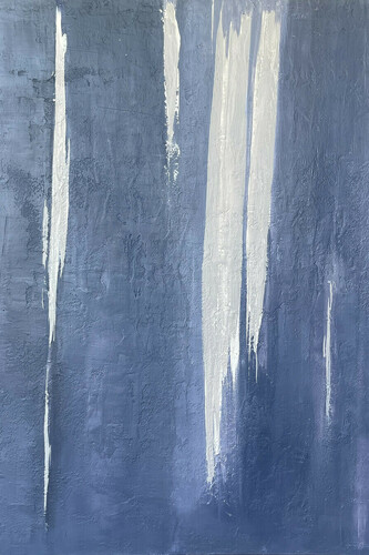 Laura Manuel, Blue Purple Storm, Mixed Media 48 x 60"