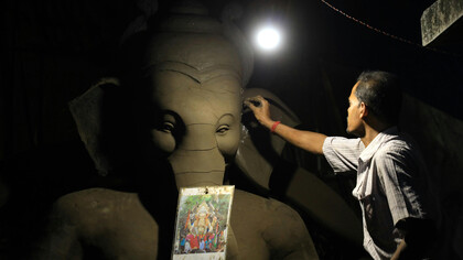 Ganesha the Hindu elephant god symbolizes protection and the removal of obstacles from one's path